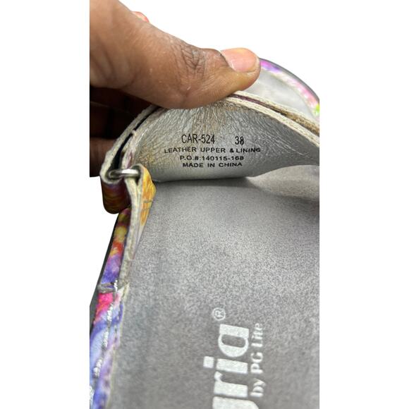 🩴 Alegria 7 Colorful Paisley Leather Thong Sandals Comfort Footbed Boho Y2K 90s - Picture 5 of 6